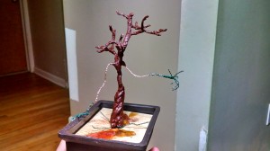 OOAK Bonsai Tree Ent with first coating of Apoxie Sculpt